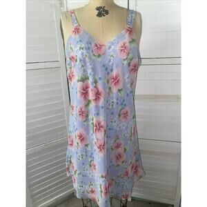 Cabernet Satin Floral Sexy Slip Nightie Lingerie Chiffon Satin Hawaiian Large
